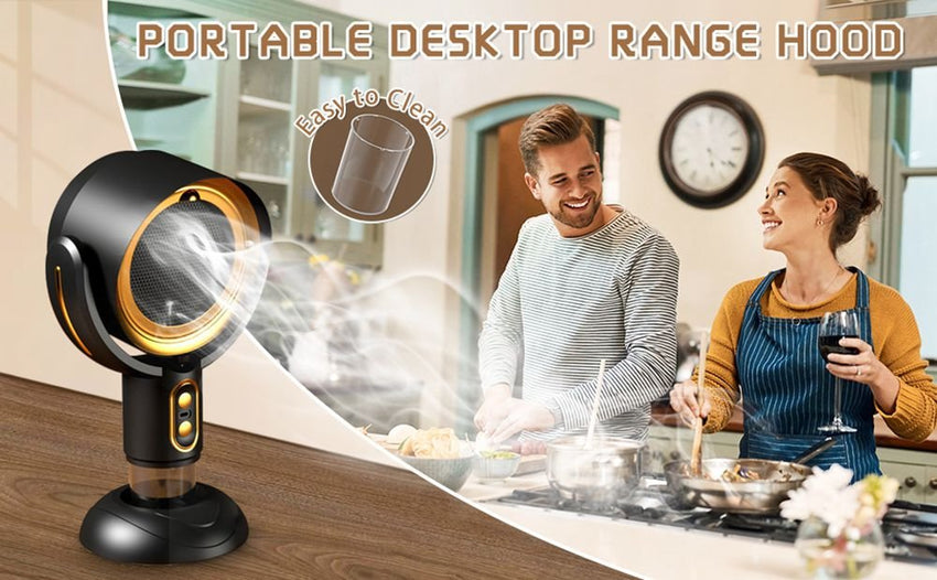 Portable Range Hood, Low Noise, Table Mini Cooker, Hood Height, Angle Adjustment, Extractor Hood for Home Indoor BBQ & Hot Pot