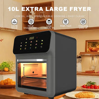 Visible Air Fryer Toaster Oven  All-in-One 10L Digital Air Fryer Toaster Oven with Baking Sheet 10 Presets Guided Cooking