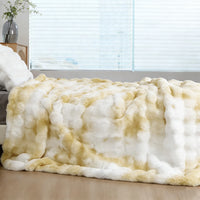 Soft Cozy Faux Fur Rabbit Blanket, Warm Thick for Bed Sofa Office, Elegant Home Decor, Perfect Gift, Durable and Versatile