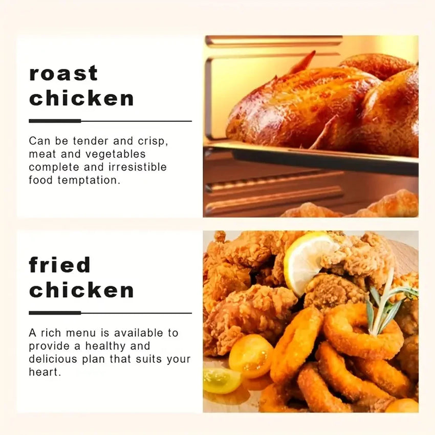 Visible Air Fryer Toaster Oven  All-in-One 10L Digital Air Fryer Toaster Oven with Baking Sheet 10 Presets Guided Cooking
