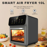 Visible Air Fryer Toaster Oven  All-in-One 10L Digital Air Fryer Toaster Oven with Baking Sheet 10 Presets Guided Cooking