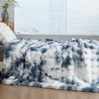 Soft Cozy Faux Fur Rabbit Blanket, Warm Thick for Bed Sofa Office, Elegant Home Decor, Perfect Gift, Durable and Versatile