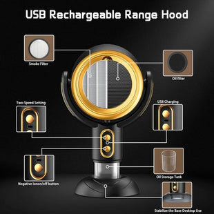 Portable Range Hood, Low Noise, Table Mini Cooker, Hood Height, Angle Adjustment, Extractor Hood for Home Indoor BBQ & Hot Pot