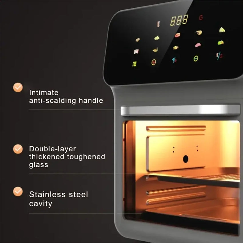 Visible Air Fryer Toaster Oven  All-in-One 10L Digital Air Fryer Toaster Oven with Baking Sheet 10 Presets Guided Cooking