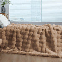 Soft Cozy Faux Fur Rabbit Blanket, Warm Thick for Bed Sofa Office, Elegant Home Decor, Perfect Gift, Durable and Versatile