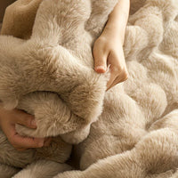 Soft Cozy Faux Fur Rabbit Blanket, Warm Thick for Bed Sofa Office, Elegant Home Decor, Perfect Gift, Durable and Versatile