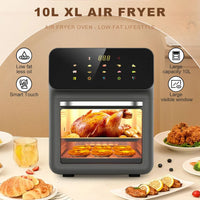 Visible Air Fryer Toaster Oven  All-in-One 10L Digital Air Fryer Toaster Oven with Baking Sheet 10 Presets Guided Cooking