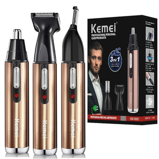 Original Kemei Rechargeable Ear Nose Hair Trimmer For Men Grooming Kit Electric Eyebrow Beard Trimer Facial Nose Ears Trimmer
