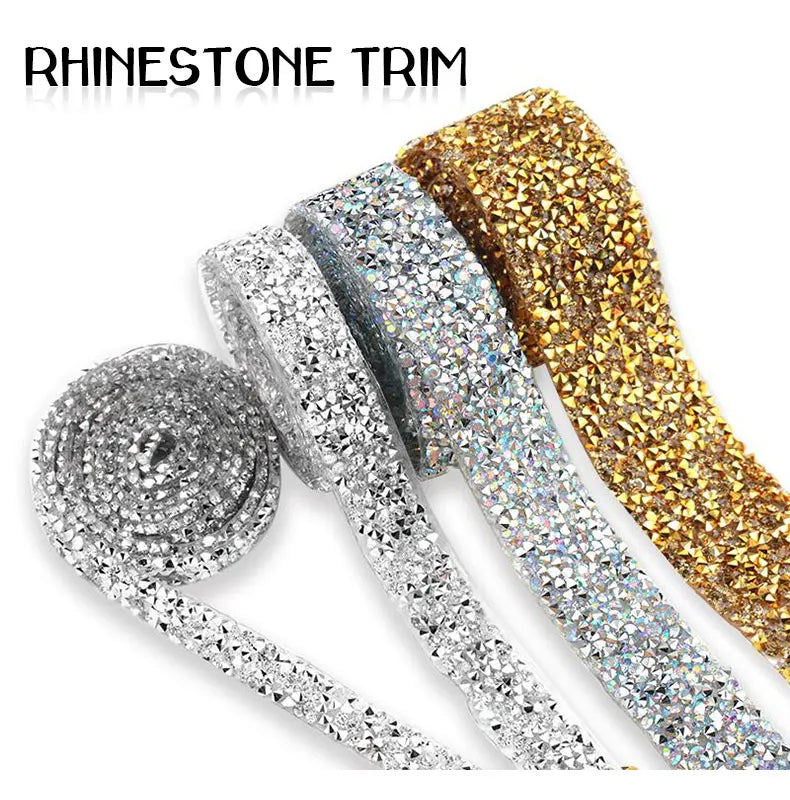 1 Yard Sewing Trim Crystal Motif Strass Hot Fix Rhinestone Tape Applicator Ribbon With Rhinestones Iron On Appliques For Dresses