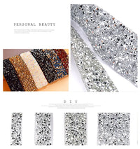 1 Yard Sewing Trim Crystal Motif Strass Hot Fix Rhinestone Tape Applicator Ribbon With Rhinestones Iron On Appliques For Dresses
