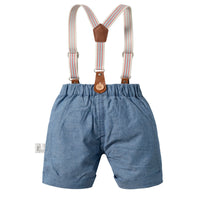 Citgeett Summer Toddler Kid Boys Long Sleeve Tops Suspender Pants Suit Long Sleeve Lapel Button Romper Shirt Gentleman Clothes
