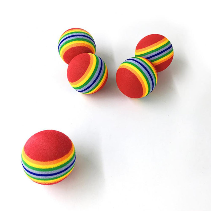 Colorful Cat Toy Ball Interactive Cat Toys Play Chewing Rattle Scratch Natural Foam Ball Training Pet Supplies