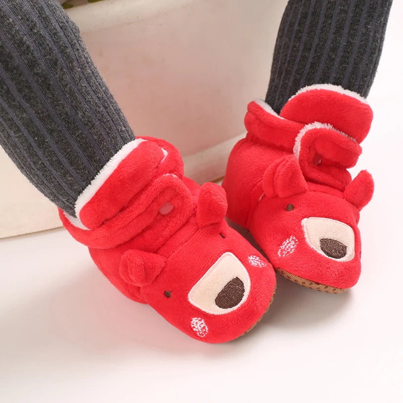 Winter New Cute Cartoon Baby Booties Boy Girl Boots Cotton Soft-Sole Non-Slip Warm Toddler First Walkers Infant Crib Shoes