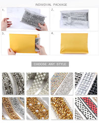 1 Yard Sewing Trim Crystal Motif Strass Hot Fix Rhinestone Tape Applicator Ribbon With Rhinestones Iron On Appliques For Dresses