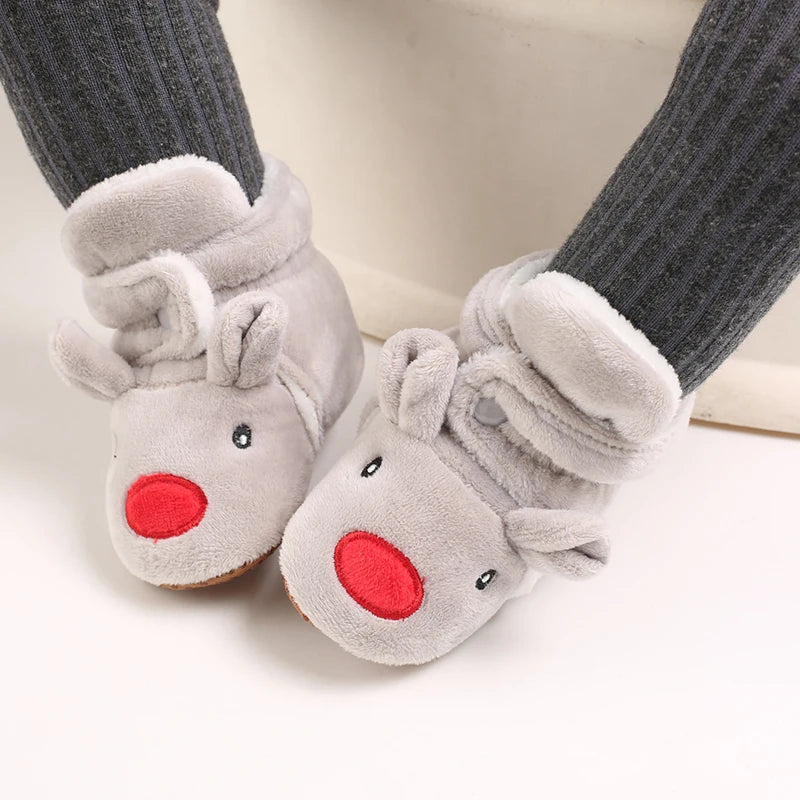 Winter New Cute Cartoon Baby Booties Boy Girl Boots Cotton Soft-Sole Non-Slip Warm Toddler First Walkers Infant Crib Shoes
