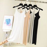 Spring Summer 2026 Woman Tank Dress Casual Modal Sexy Camisole Elastic Female Home Beach Dresses O-Neck Camis Sexy Dress