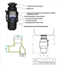 Home Appliance Kitchen Food Garbage Disposal Electric Waste Food Crusher Sink Grinder for Home