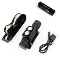 SOFIRN H25S Mini LED HeadLamp XML 1200lm Head lamp White Light Headlamp USB Rechargeable 18650 Head Light