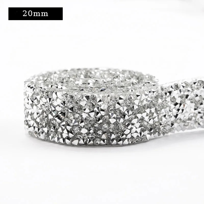 1 Yard Sewing Trim Crystal Motif Strass Hot Fix Rhinestone Tape Applicator Ribbon With Rhinestones Iron On Appliques For Dresses