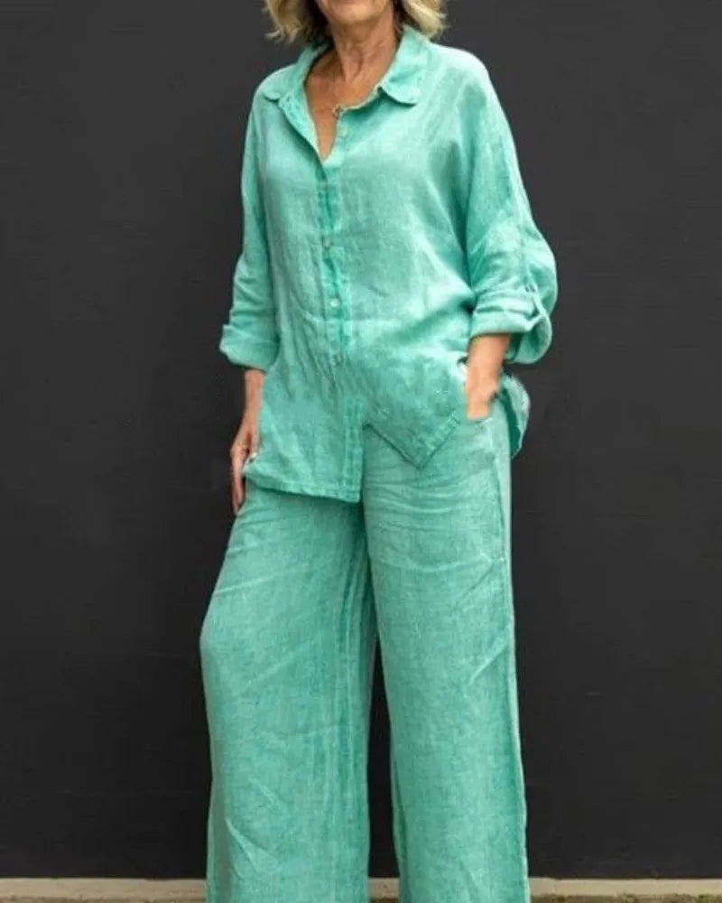 Dropshipping Products Spring Fall Women's Shirt Pants Sets Ladies Clothes Casual Urban Plus Size Two Piece Set Women Clothing
