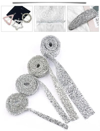 1 Yard Sewing Trim Crystal Motif Strass Hot Fix Rhinestone Tape Applicator Ribbon With Rhinestones Iron On Appliques For Dresses