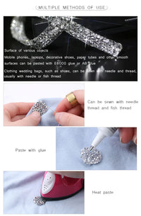 1 Yard Sewing Trim Crystal Motif Strass Hot Fix Rhinestone Tape Applicator Ribbon With Rhinestones Iron On Appliques For Dresses