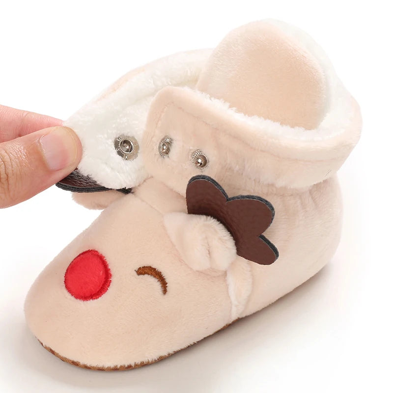 Winter New Cute Cartoon Baby Booties Boy Girl Boots Cotton Soft-Sole Non-Slip Warm Toddler First Walkers Infant Crib Shoes