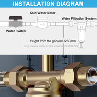 Reusable Spin Down Sediment Water Filter double-deck 40 Micron with Built-in Housing Scraper, Rotatable Head, Pressure Gauge