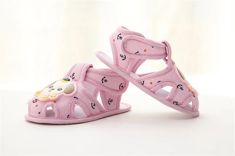 Summer Toddler Infant Kids Baby Cute Casual Princess Sandals Lovely Cartoon Soft Crib Shoes Boy Girls First Walkers Floor Shoe