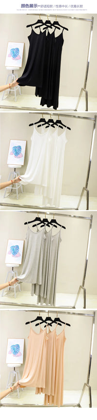Spring Summer 2026 Woman Tank Dress Casual Modal Sexy Camisole Elastic Female Home Beach Dresses O-Neck Camis Sexy Dress