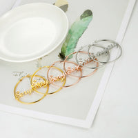 Sipuris Stainless Steel Personalized Customize Name Hoop Earrings Jewelry For Women Girls Circle Earring Fashion 30-60 MM