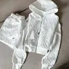 2 Piece Sets Womens Outfits Spring Fashion Skinny Hooded Short Jacket and Shorts Knitted Jacquard Designer Fall Women Clothing