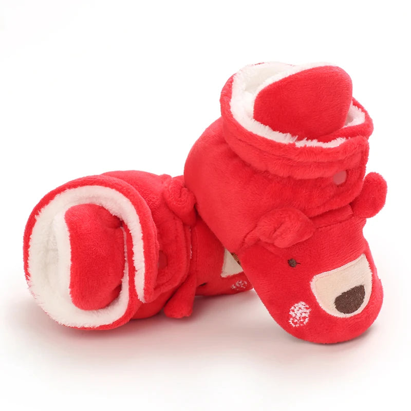 Winter New Cute Cartoon Baby Booties Boy Girl Boots Cotton Soft-Sole Non-Slip Warm Toddler First Walkers Infant Crib Shoes