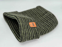 HAAKWEAR H-Stitch Cuffed Beanie - Trending Men’s & Women’s Beanie | Black / Green Contrast | Made in USA