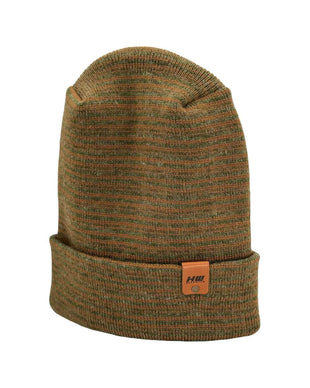 Haakwear H-Stitch Trending Men’s Beanie – Modern Cuffed Beanie | Brown & Green Contrast | Made in USA
