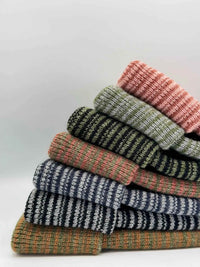 Haakwear H-Stitch Trending Men’s Beanie – Modern Cuffed Beanie | Brown & Green Contrast | Made in USA