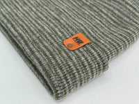HAAKWEAR H-Stitch Contrast Cuffed Beanie – Gray/Green | Made in USA | Trending Designer Winter Hat 2025