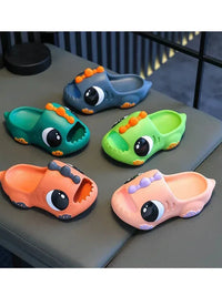 /Summer Aged 2-12 Children Slippers Cute Cartoon Dinosaur Beach Sandal For Kids Boys Girls Flip Flops Non-Slip Indoor Home Shoes
