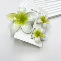 3Pcs/Set Sweet Flower Colroful Gradient Hair Claws Ponytail Cip Clamp Barrettes Hairpins For Women Girl Beach Hair Accessories