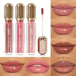 Mirror Pearl Lip Gloss Waterproof Long Lasting Moisturizing Lipstick Shine Glitter Lip Glaze Women Non Stick Cup Lip Tint Makeup