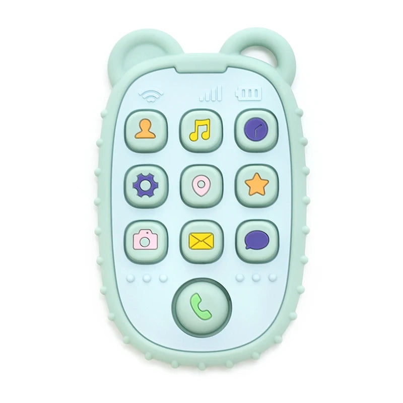 2024 New Baby Teether mobile phone Shape Silicone Teether Teething Toy Kids Sensory Educational Toy baby gift set