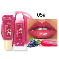 Glitter Plumping Lip Gloss Jelly Strawberry Moisturizer Fruit Lip Oil Transparent Fullness Lip Tint Gel Soft Tube Makeup LipCare