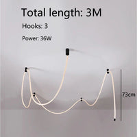 Modern LED Line Light Designer DIY Chandelier for Loft Villa Duplex Living Room Exhibition Hall Creative Art Home Lighting