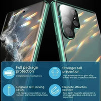 Anti Peeping Metal Phone Case For Samsung Galaxy S25 S24 S23 S22 Ultra Plus 360 Degree Privacy Protection Magnetic Phone Cover
