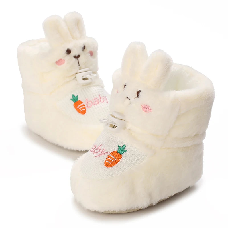 Winter New Cute Cartoon Baby Booties Boy Girl Boots Cotton Soft-Sole Non-Slip Warm Toddler First Walkers Infant Crib Shoes