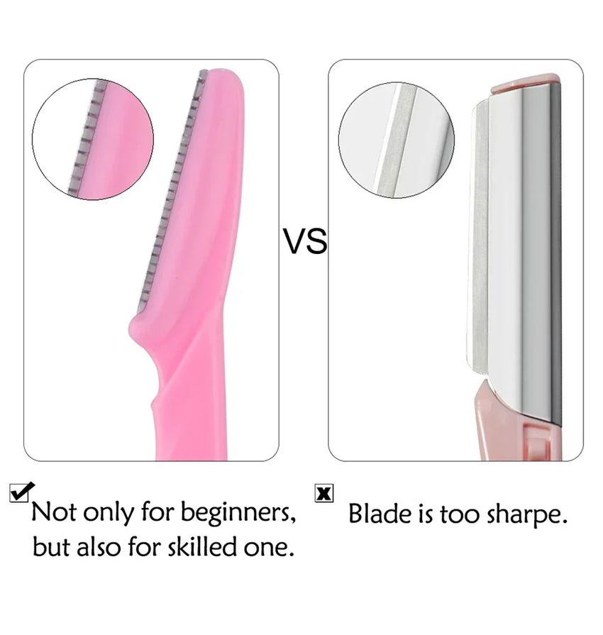 Portable Eyebrow Trimmer Blade Women's Face Shaver Safety Knife Makeup Scraper Hair Removal Tool for Eyebrow Epilation