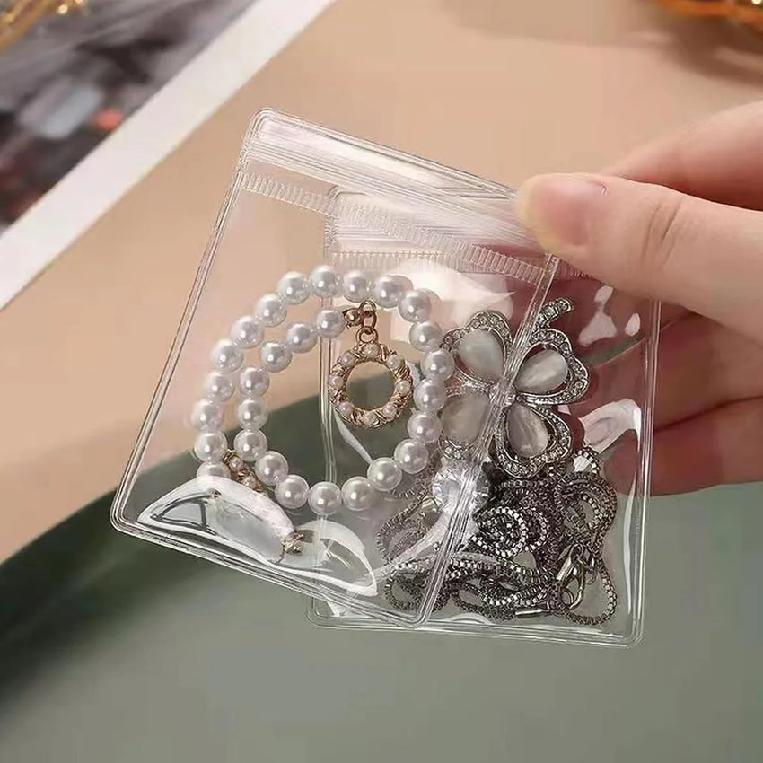 50/100/200pcs-Clear Earring Bags Waterproof Bags Thickened Reusable Storage Pouch for Jewelry Rings Necklace Bracelet