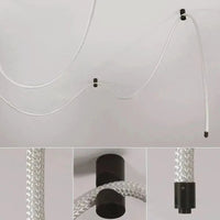 Modern LED Line Light Designer DIY Chandelier for Loft Villa Duplex Living Room Exhibition Hall Creative Art Home Lighting