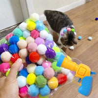 1 Set Cat Toy Interactive Pet Training Play Plush Toy  Funny Kitten Puppy Shooting Balls Games Pet Supplies Cat Accessories