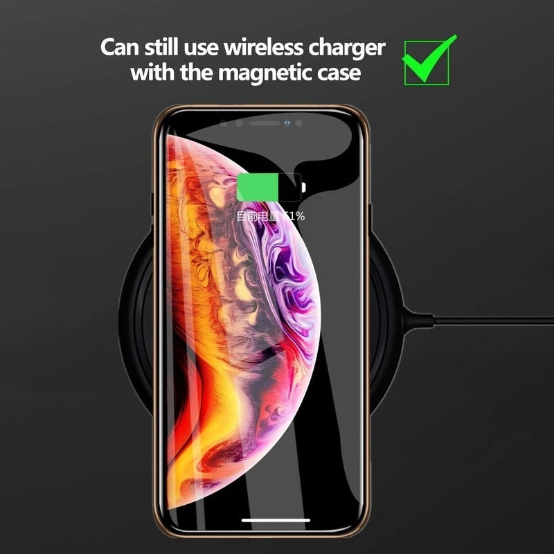 Magnetic Tempered Glass Privacy Metal Case For iphone 17 16 15 14 13 12 XR 11 ProMAX 16 E 360 Magnet Antispy Protective Cover
